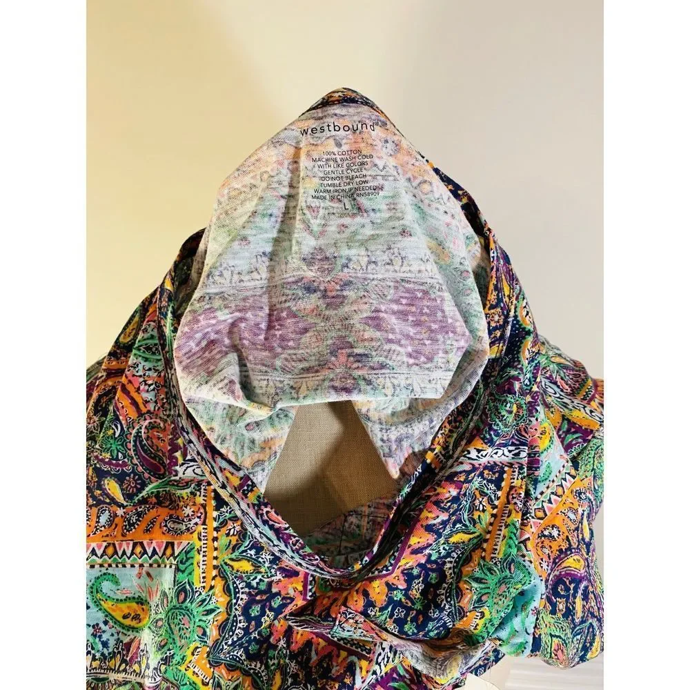 STUNNING! Ladies PATCH BATIK pullover top(90) - Picture 4 of 10